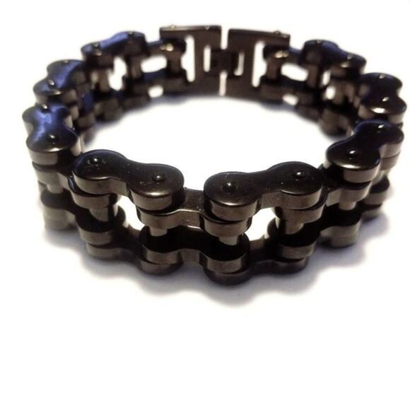 New black stainless steel bike chain bracelet‎ 10
